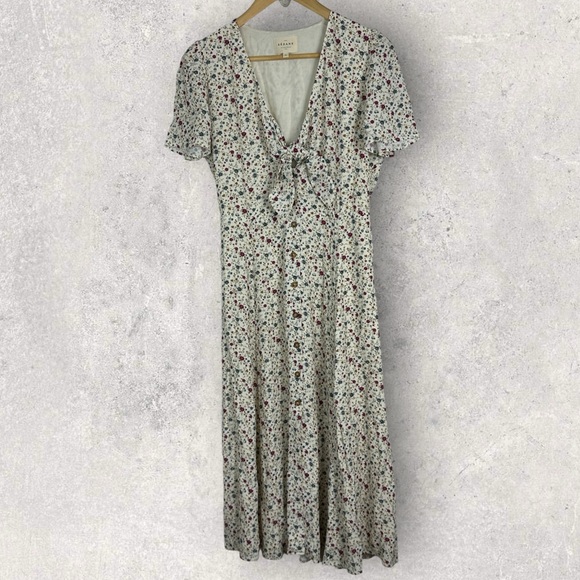 Sezane Ophelia Dress Midi Prairie Size 34 French US 2 Bow Front Fairy Bohemian - Picture 4 of 16